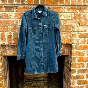 Calvin Kelvin Jean dress size small good condition 31.5 inches long blue jean